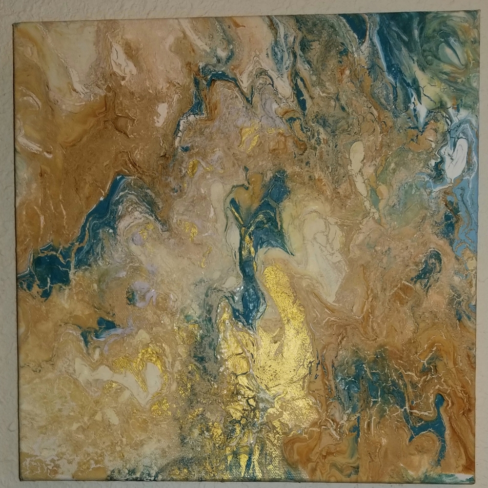 Lovers, Original painting 12" x 12"